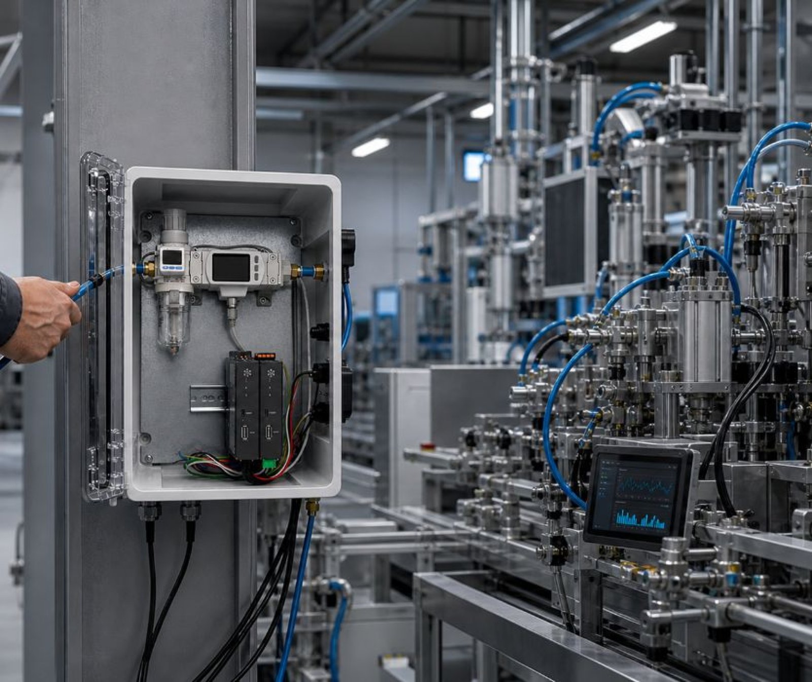 Plug-and-Play-Druckluftmessbox mit Dashboard zur Darstellung der Verbrauchsdaten